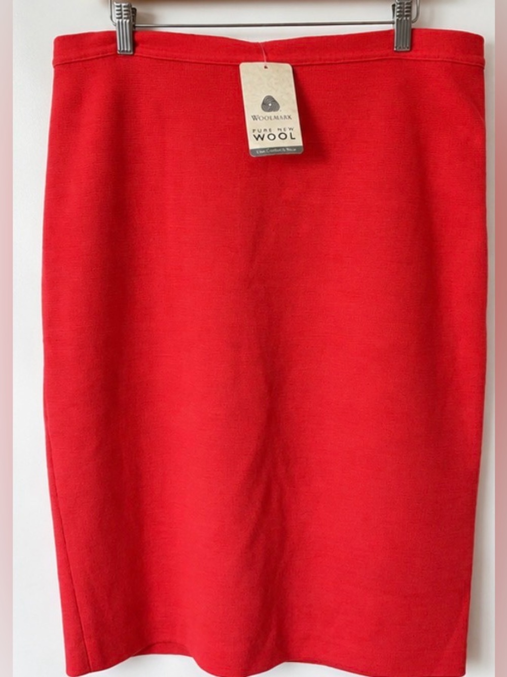Pure New Wool Red Pencil Skirt NWT